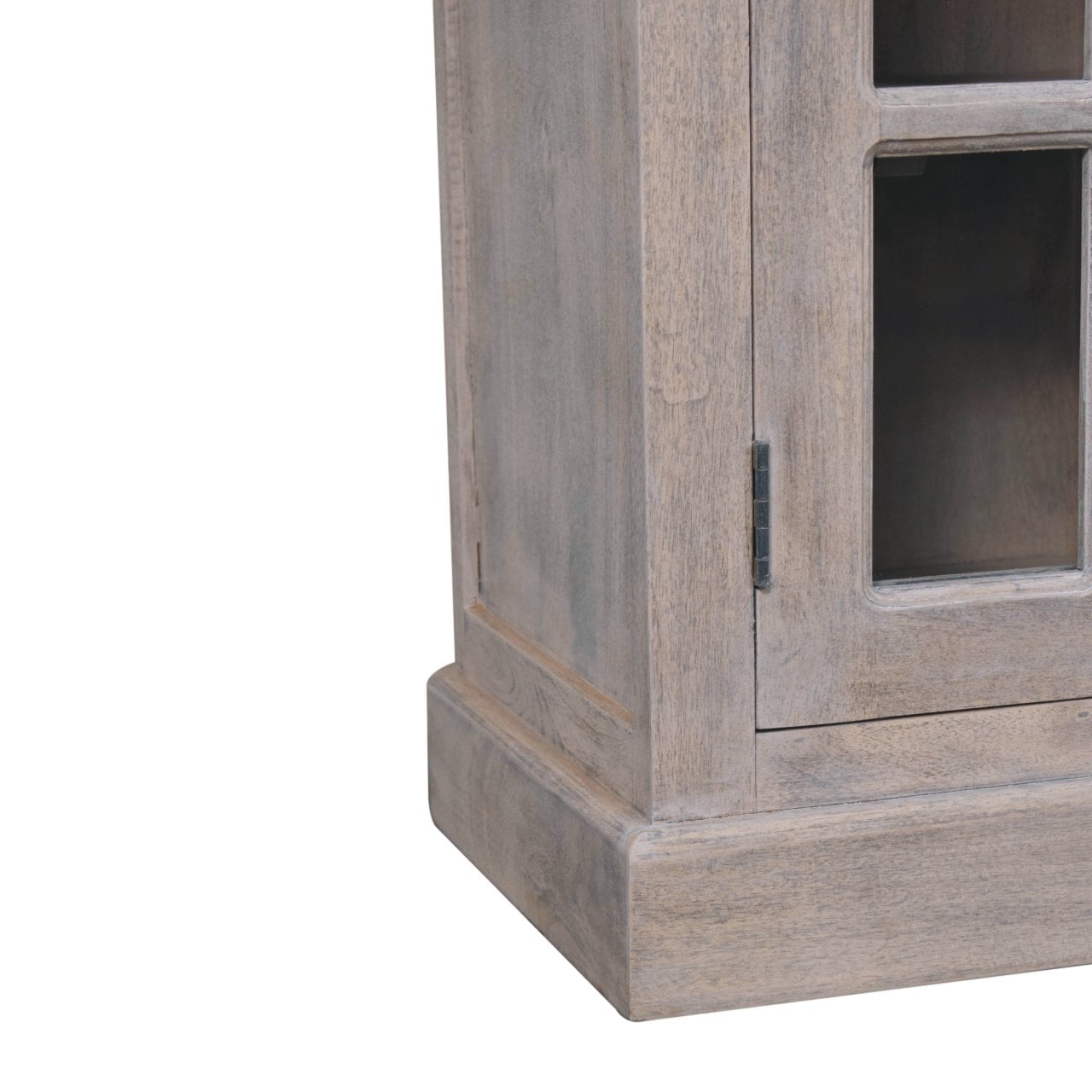 Solid Wood Stone Finish Cabinet with Glazed Doors