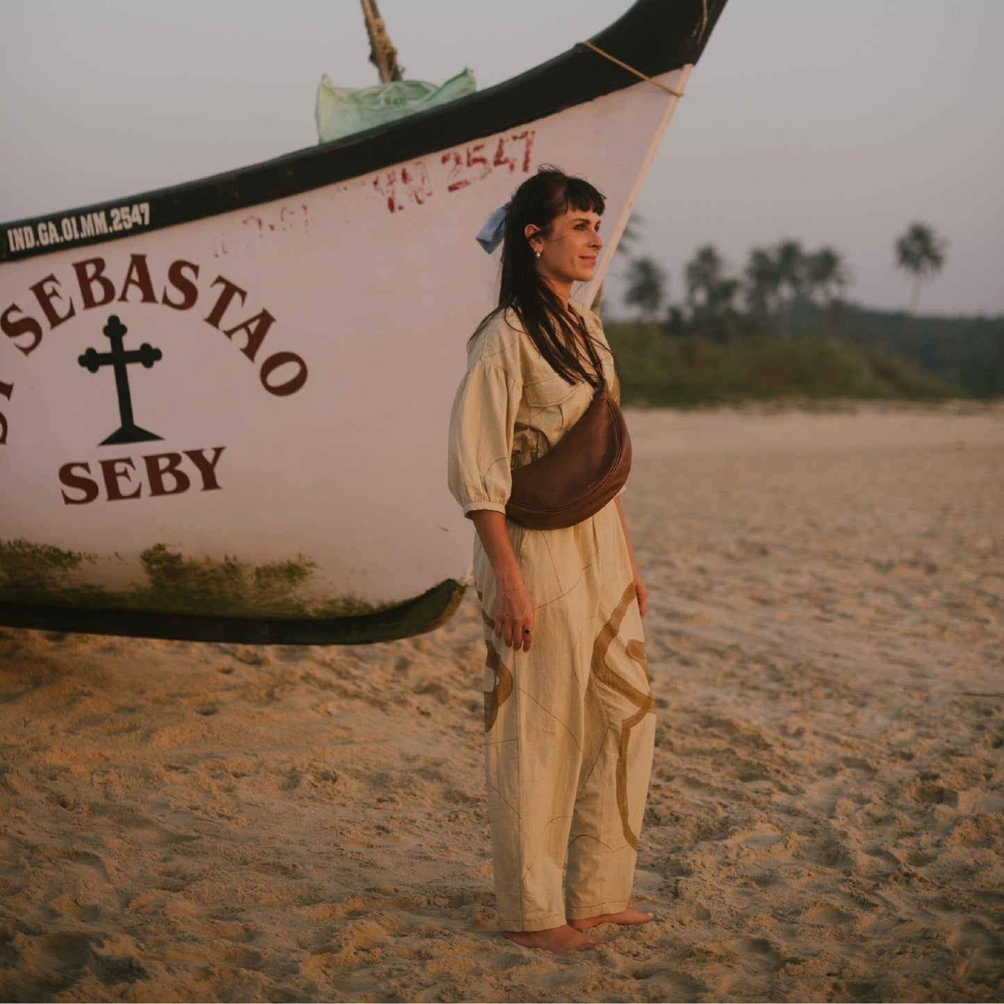 Leather Moon Sling - Vintage Brown