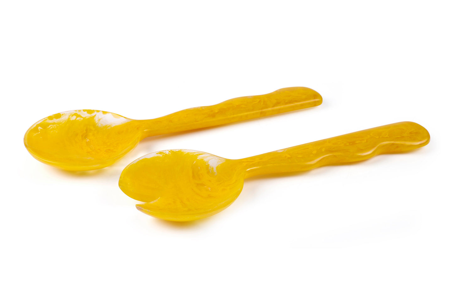 Resin Salad Server- Mustard , 12.40 x 3.93 Inches - Set of 2 , 2 Quantity