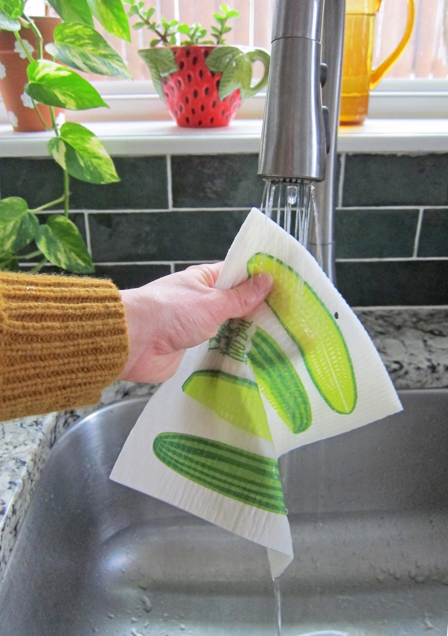Pickle Dish Towel + Sponge Cloth Gift Set