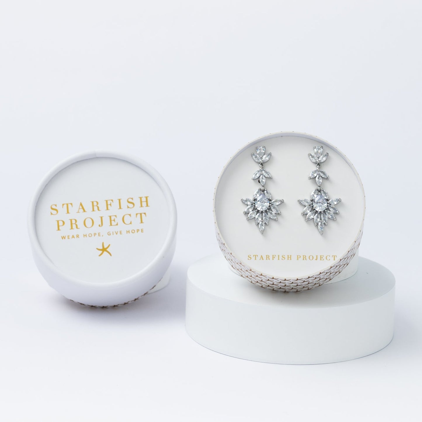 Platinum Chandelier Zircon Earrings