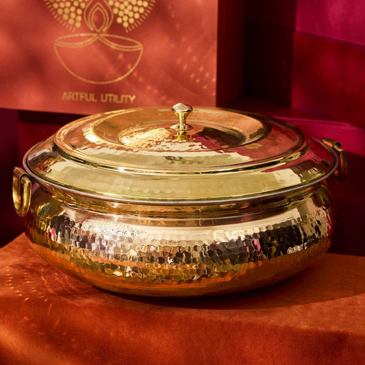 Copper Hammered Lagan/ Wide and shallow copper cooking vessel/ Copper Hammered Braiser - Copper Chafing Dish