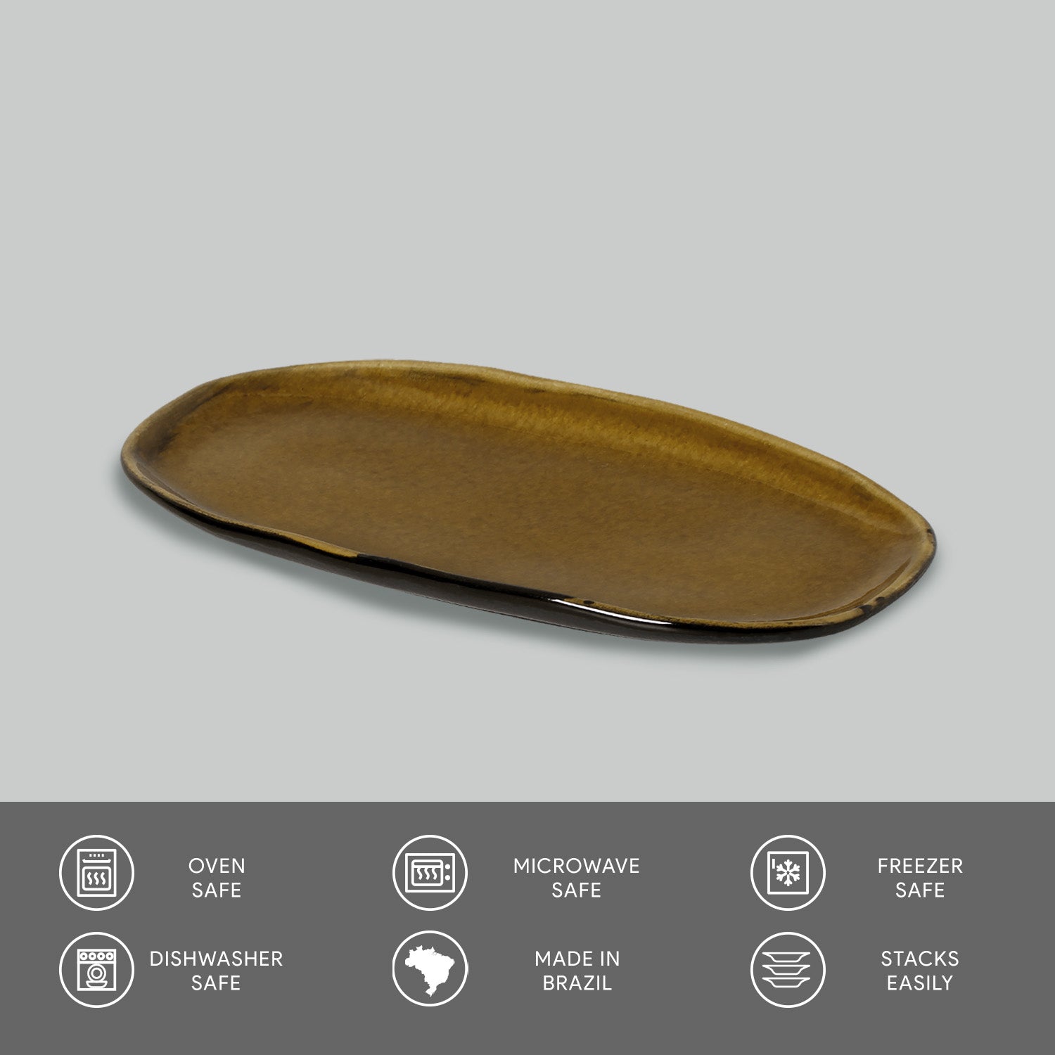 Shallow Organic Oval Platter Small Set of 4