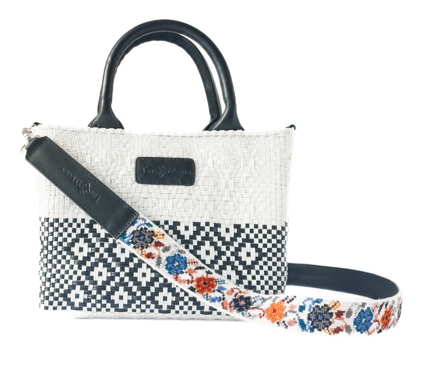 Tin Marin White Small Woven Crossbody Bag