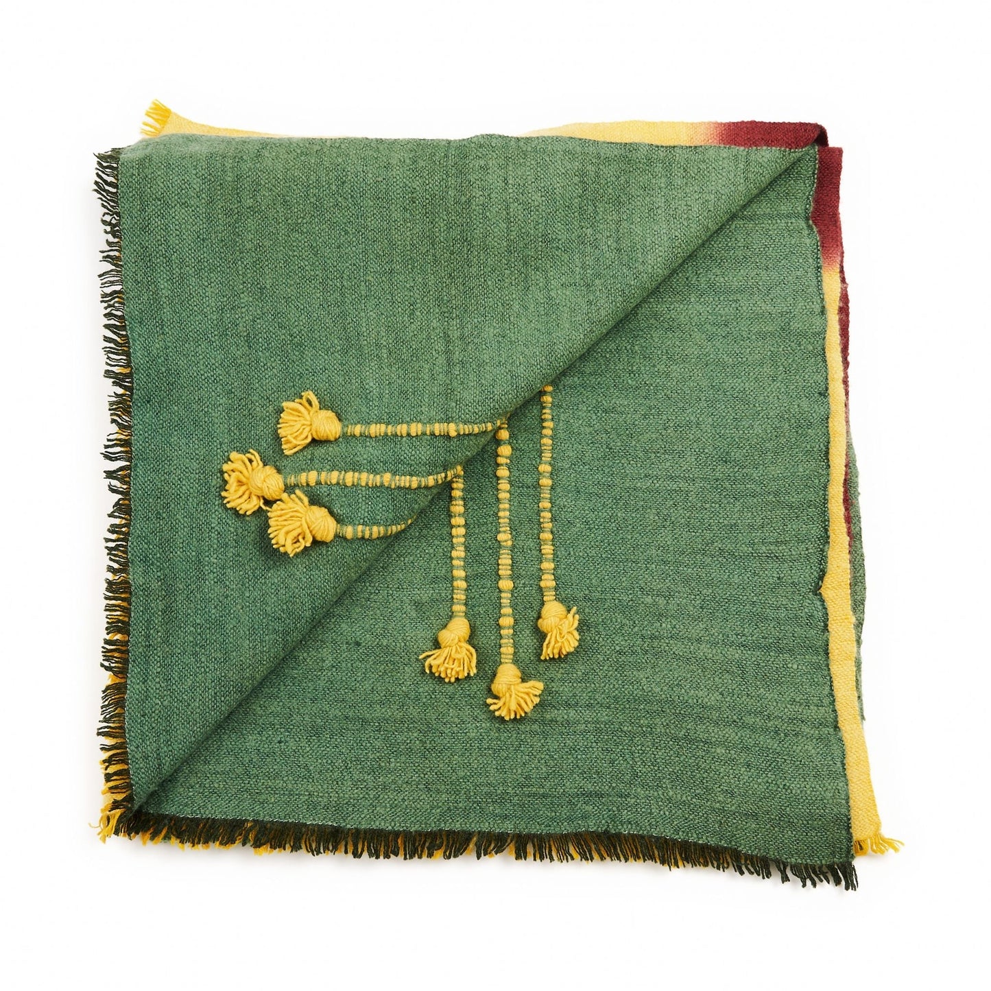 Avocado Multi Color Warm Hues Hand Woven Hand Knotted Textured Merino Throw