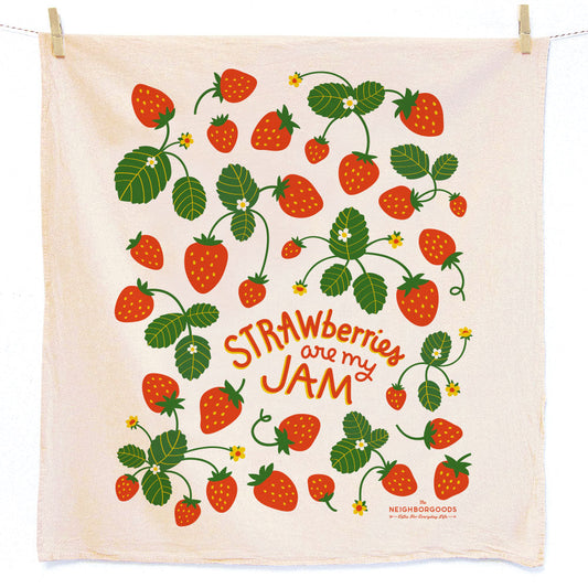 Strawberry Dish Towel + Sponge Cloth Gift Set