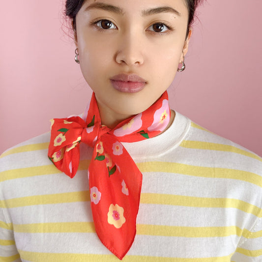 Cat Garden Gnome Cotton Silk Bandana