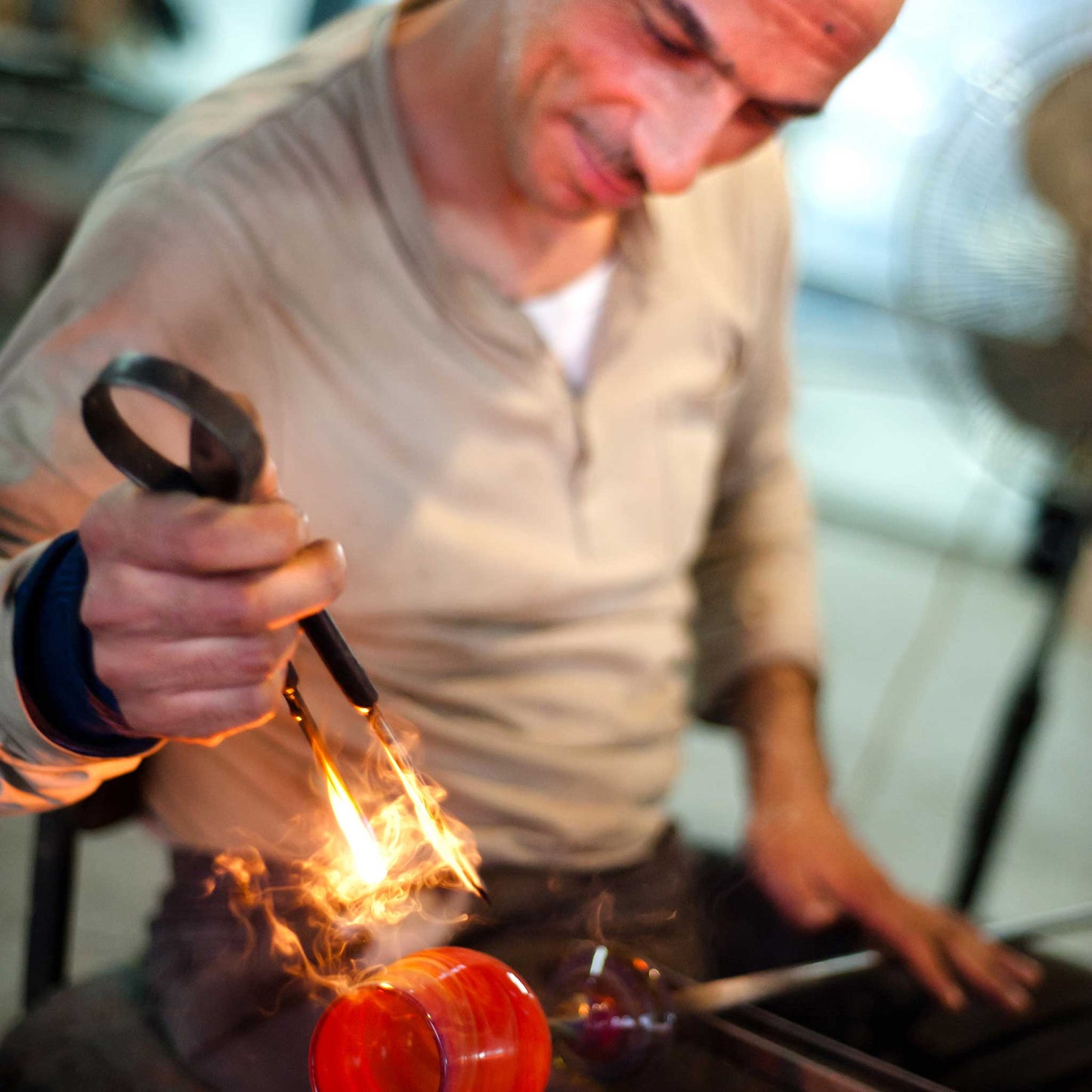 Phoenician Glass Candleholder