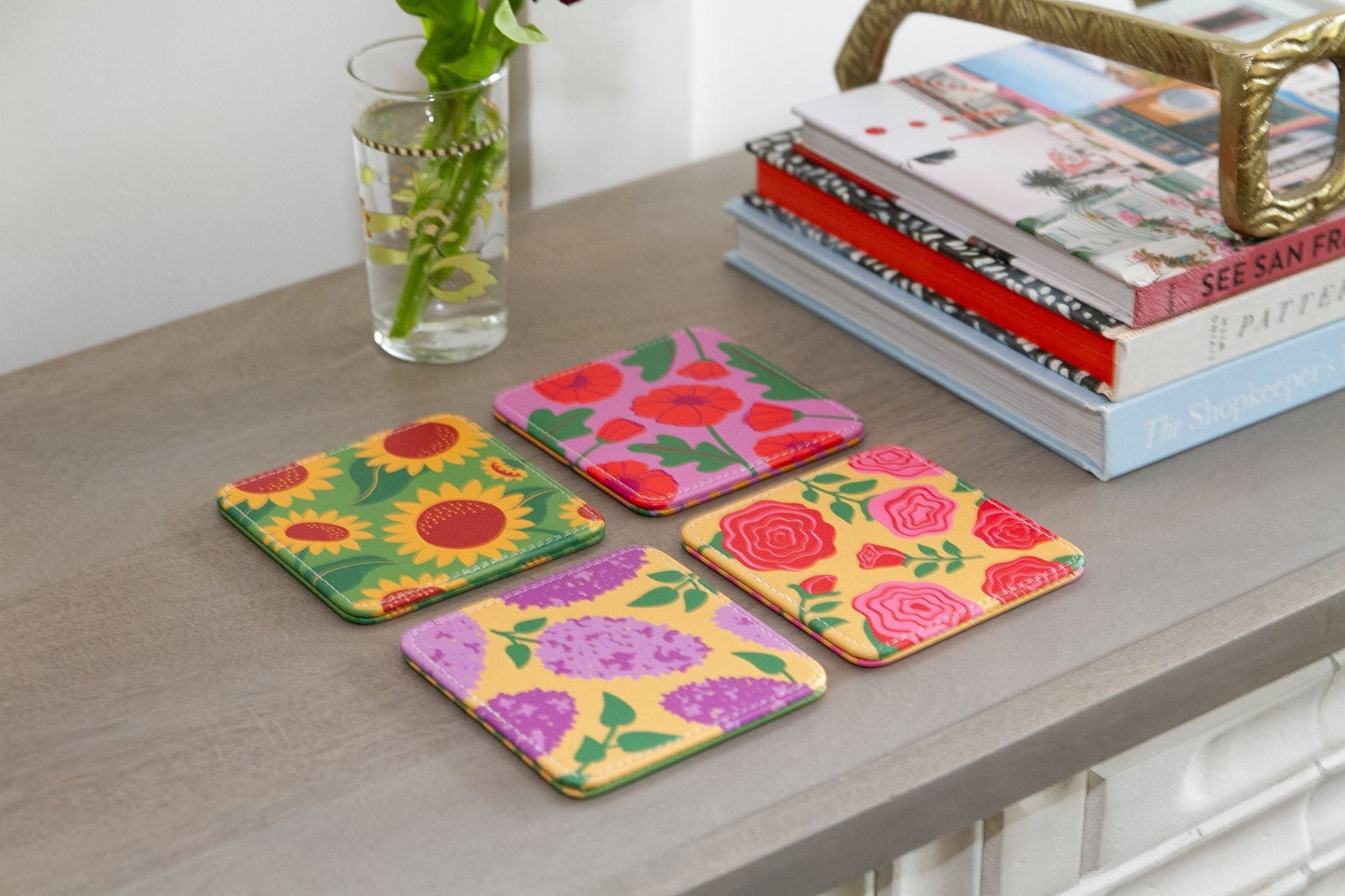 Flower Power Coasters, Set of 4