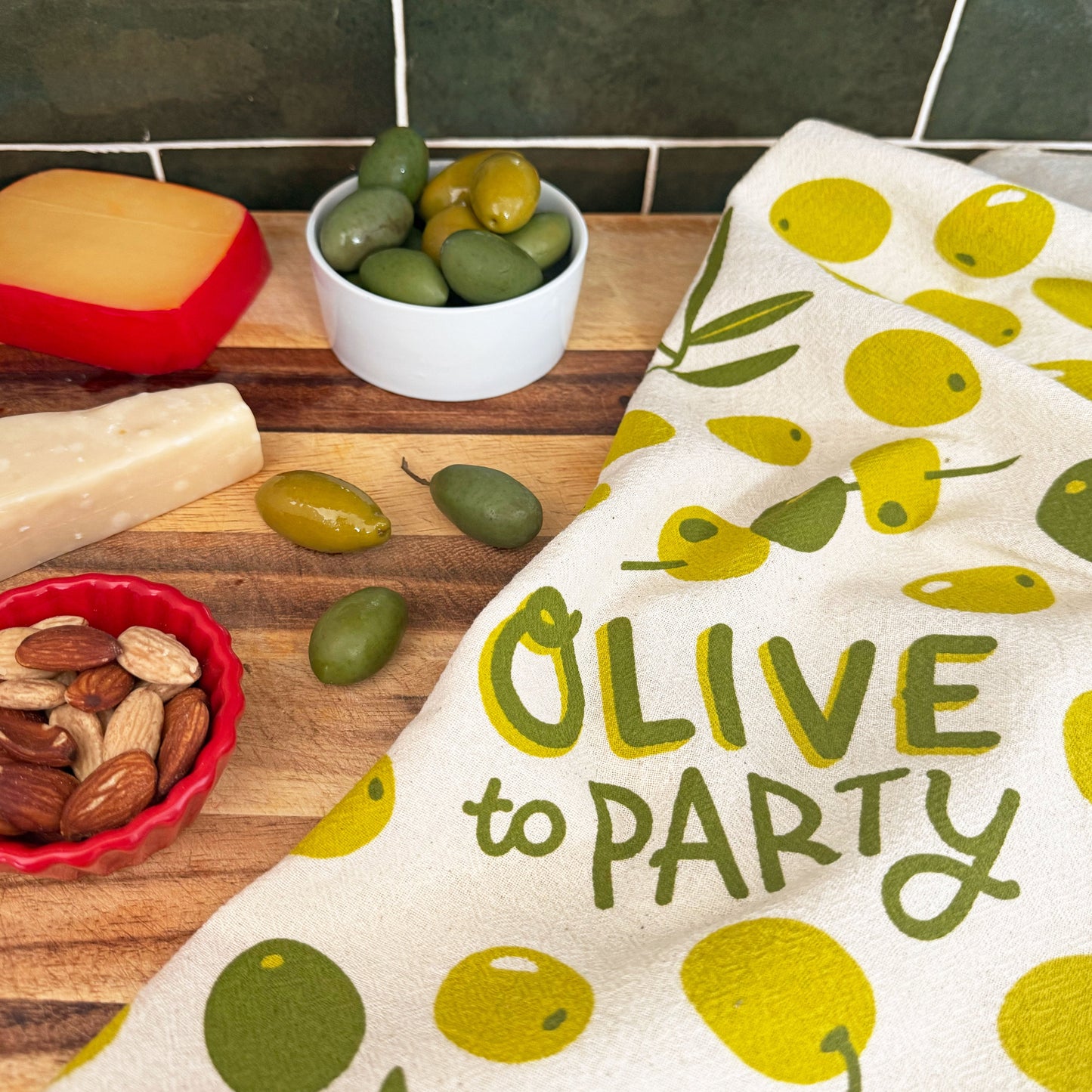 Olive Dish Towel