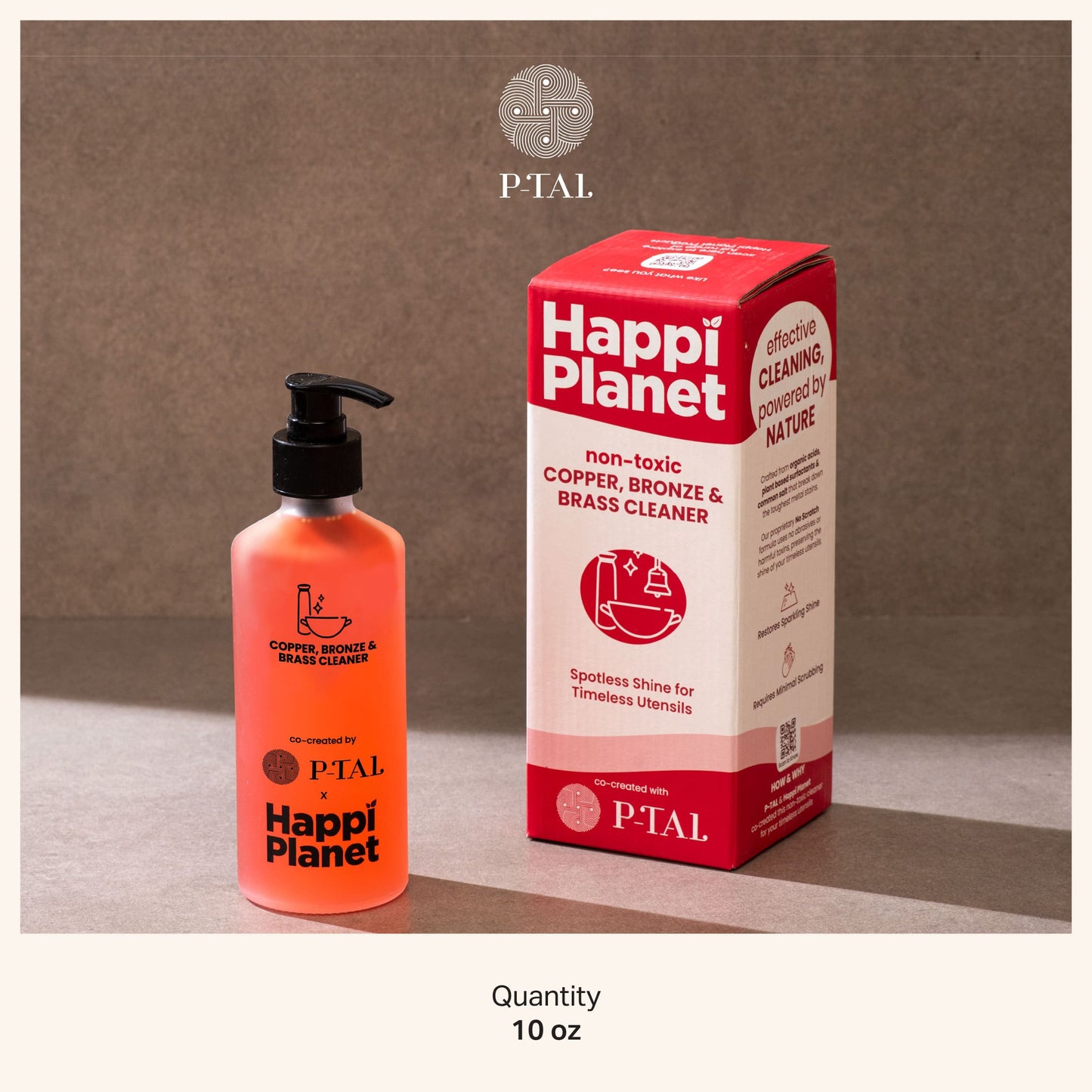 P-TAL Copper & Brass cleaner 10 Fl Oz | Non Toxic Tarnish Remover Gel | Plant Based and Eco-Friendly Metal Cleaner