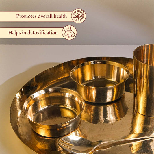 Bronze (Kansa) high hiped plate (Thaali) Set (13.5")