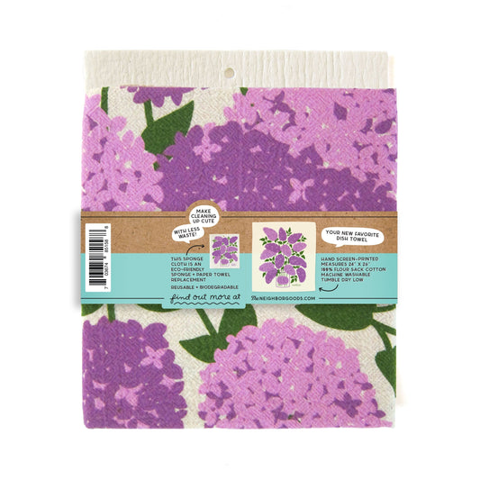Lilacs Dish Towel + Sponge Cloth Gift Set