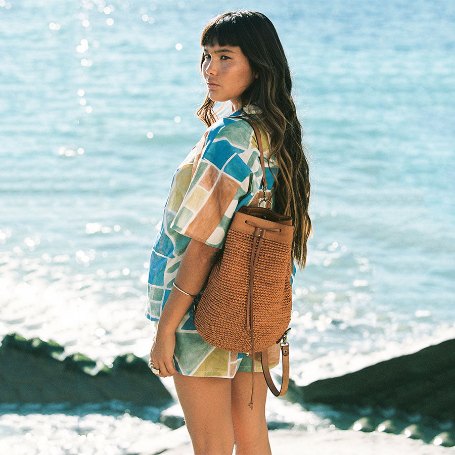 Transito Woven Mini Backpack | Orange