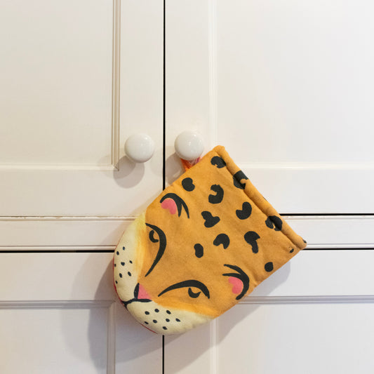 Organic Cotton Leopard Oven Mitt