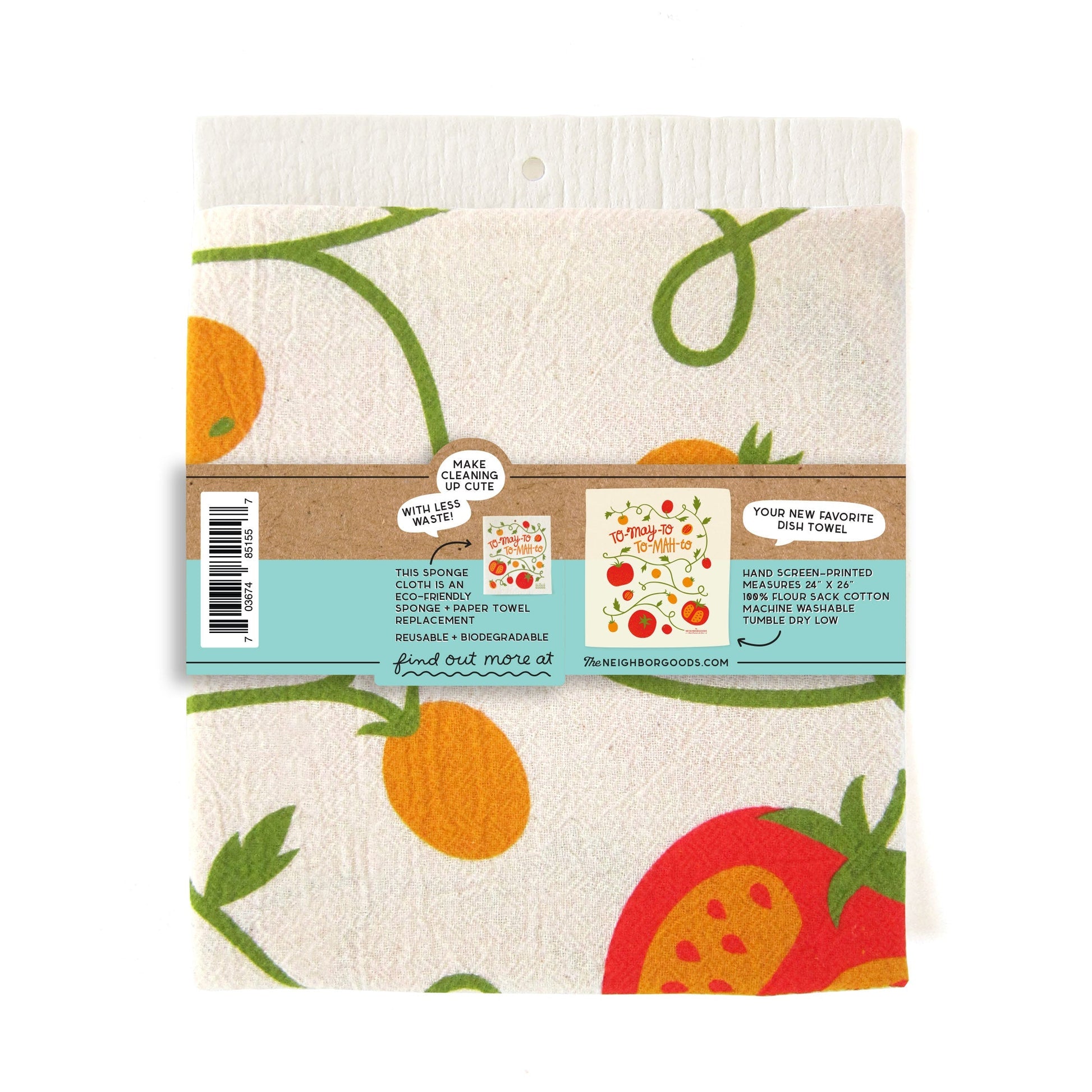 Tomato Dish Towel + Sponge Cloth Gift Set