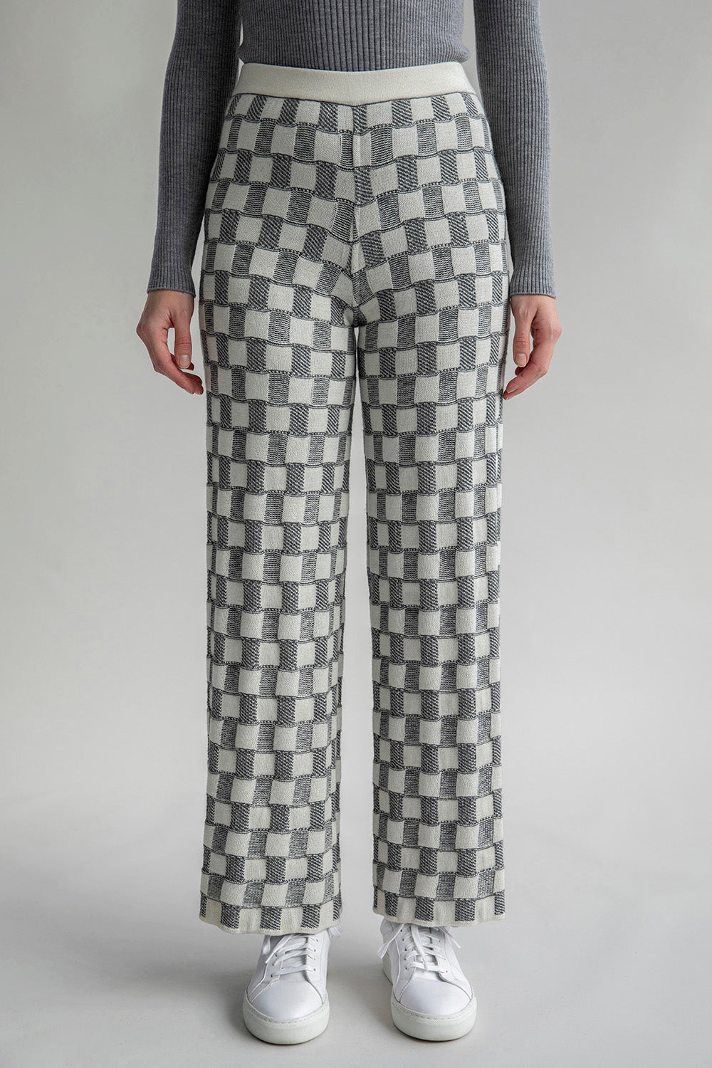 ZOE TROUSERS - GREY IVORY