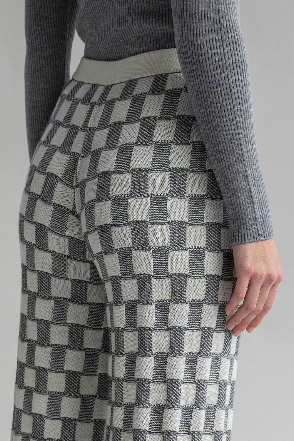 ZOE TROUSERS - GREY IVORY