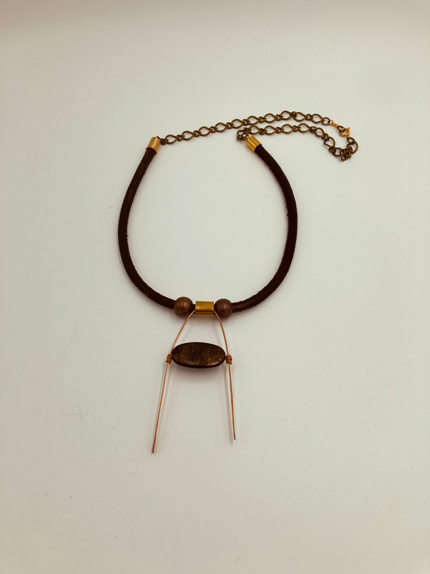Leather and Glass Bead Necklace New Mexico