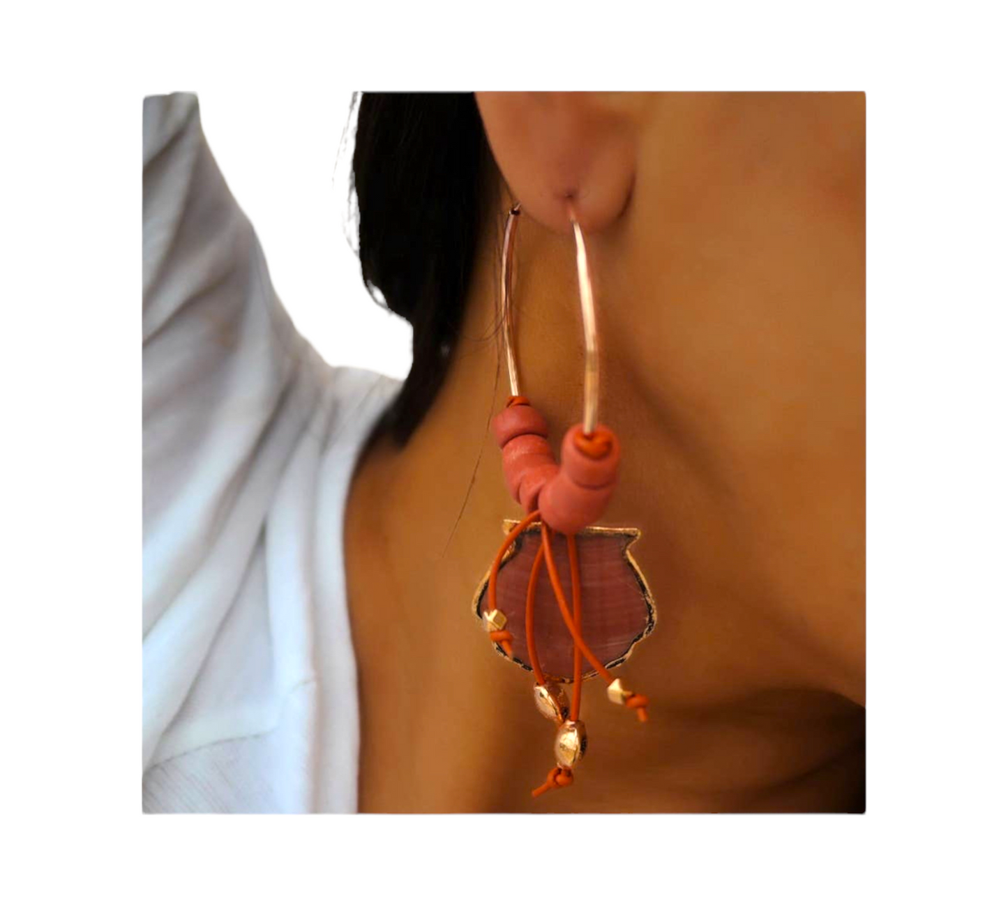 Chrysida Rose Gold Beaded Hoop - Greece