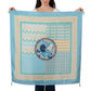 Patterned Poppy Silk Scarf - Aqua