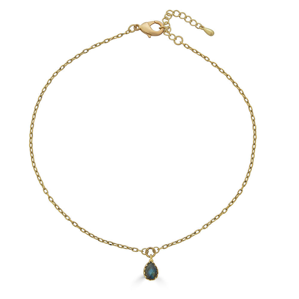 Labradorite Prong Pendant Necklace