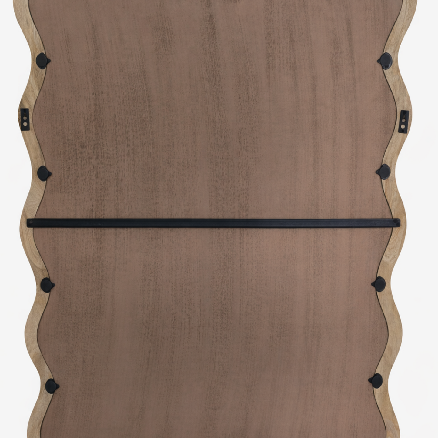 Decorative Wavy Wall Mirror with Mango Wood Frame, 36x48"