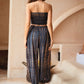 Jane Balloon Pants With Matching Tube Top Set in Deep Sea Blue
