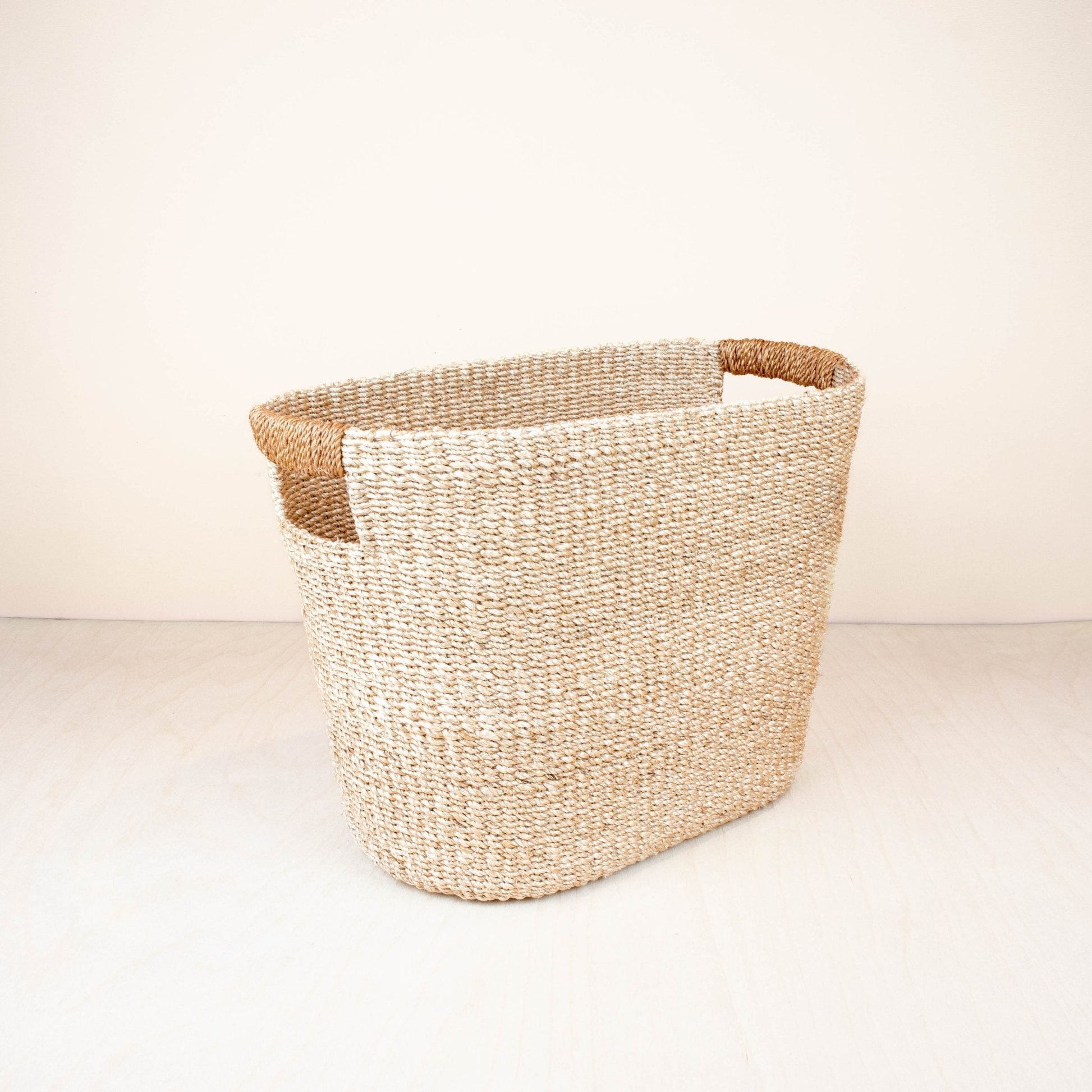 S/2 Tan Oval Woven Baskets