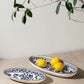Ceramic Hand Painted Decorative Oval Plate | Floral Bleu Collection