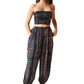 Jane Balloon Pants With Matching Tube Top Set in Deep Sea Blue