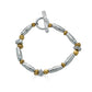 Silver Mixed Metal Organic Bead Bracelet