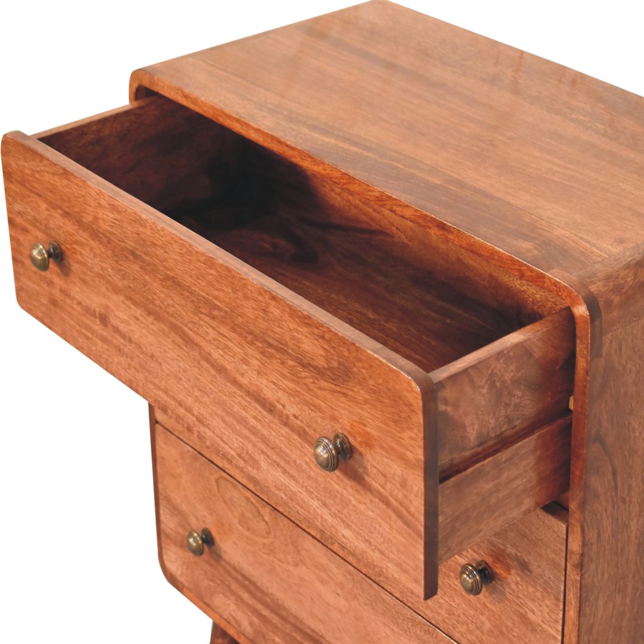 Solid Wood Curved Honey Caramel Chest