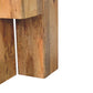 Solid Wood Travertine Top Block Side Table