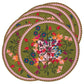 6 Round Placemats Blumen Green