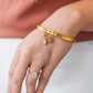 Peach Moonstone Talisman Bangle Bracelet
