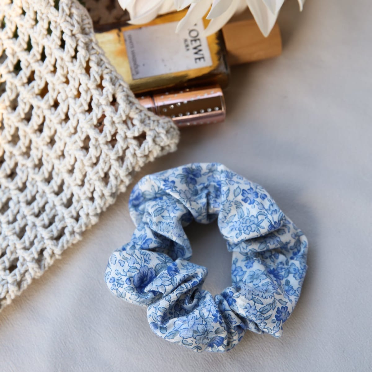 Blue Blossom Scrunchie