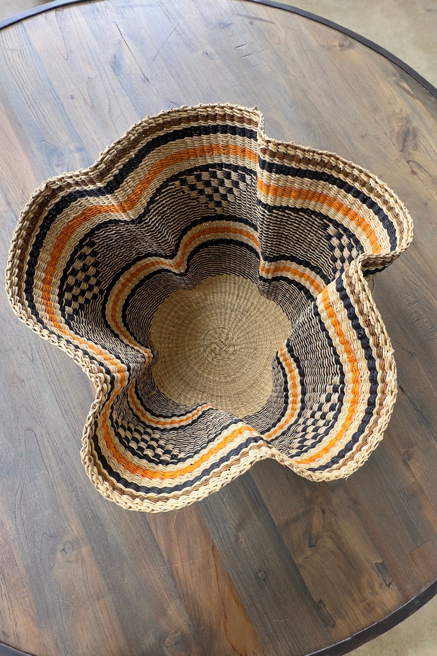 Handwoven Wave Basket - Earth Colors