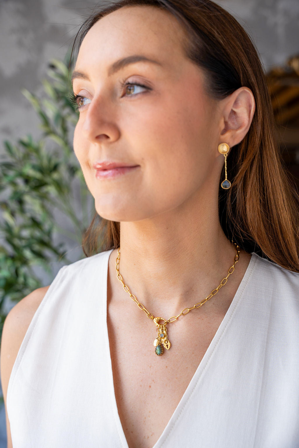 Labradorite Talisman Drop Necklace