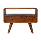 Solid Wood Mini Chestnut Curved Media Unit