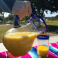 Cobalt Blue Rim & Handle Glass Pitcher