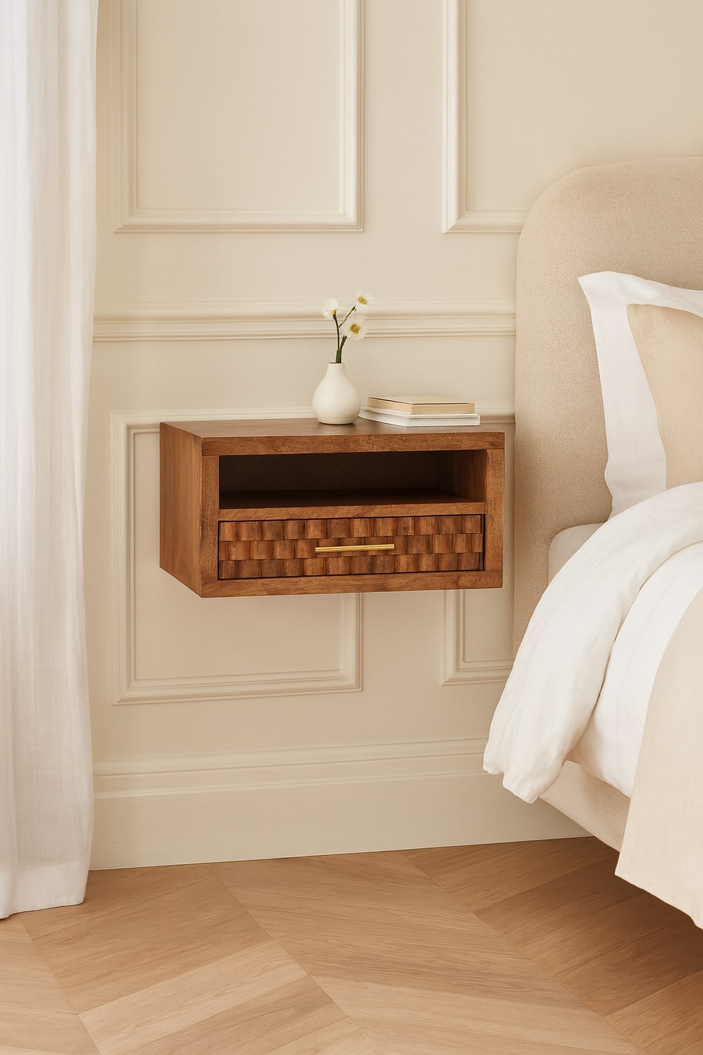 Solid Wood Arno Wall-Mounted Nightstand