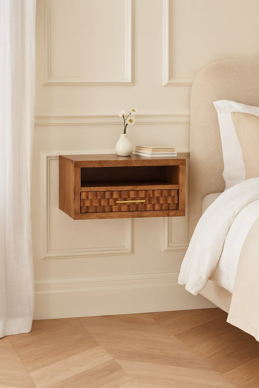 Solid Wood Arno Wall-Mounted Nightstand