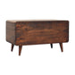 Solid Wood Curved California Walnut Blanket Box