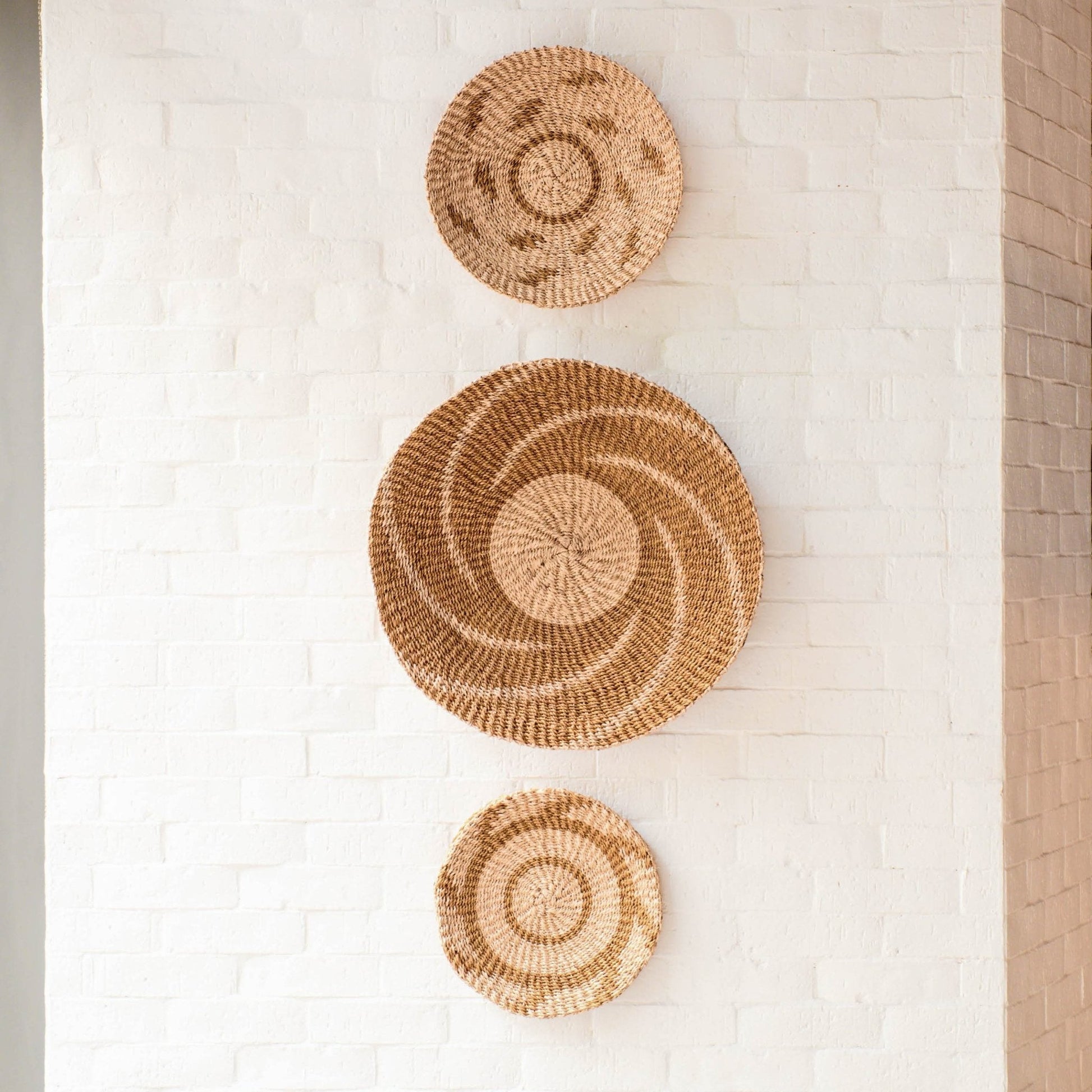 Natural + Brown Wall Baskets, Large