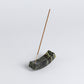 Smile gemstone incense holder - serpentine green