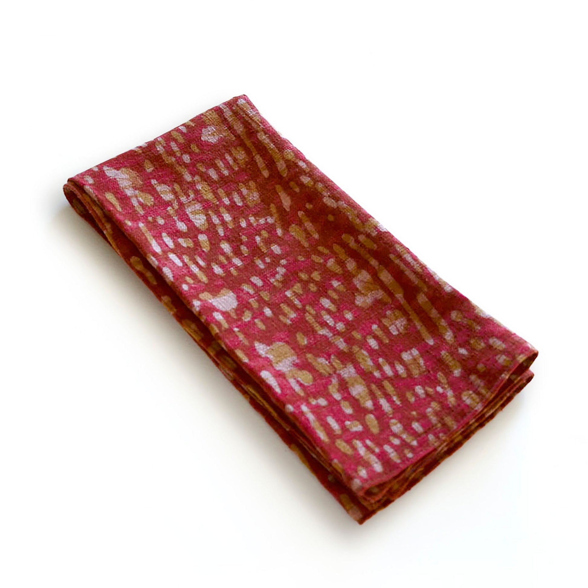 Rustic Handmade Cotton Napkins (Set of 4) - Barkha Orange