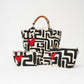 Weekender Bag - Black Kuba with Red Beaded Heart