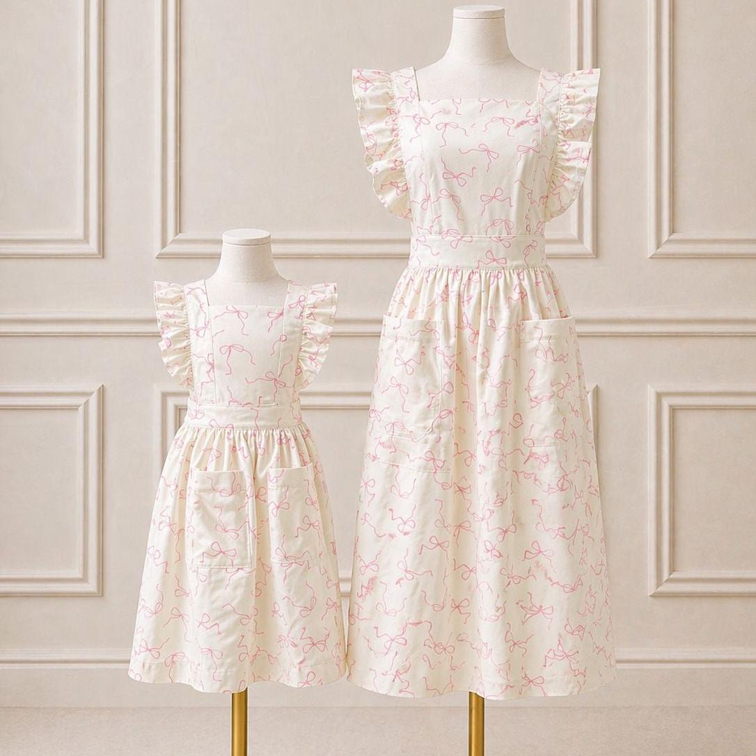 Coquette Pink Bow Mommy Hostess Apron