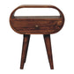Solid Wood Honey Caramel Circular Bedside Table